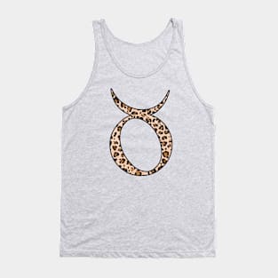 Taurus Zodiac Horoscope Symbol in Leopard Print Tank Top